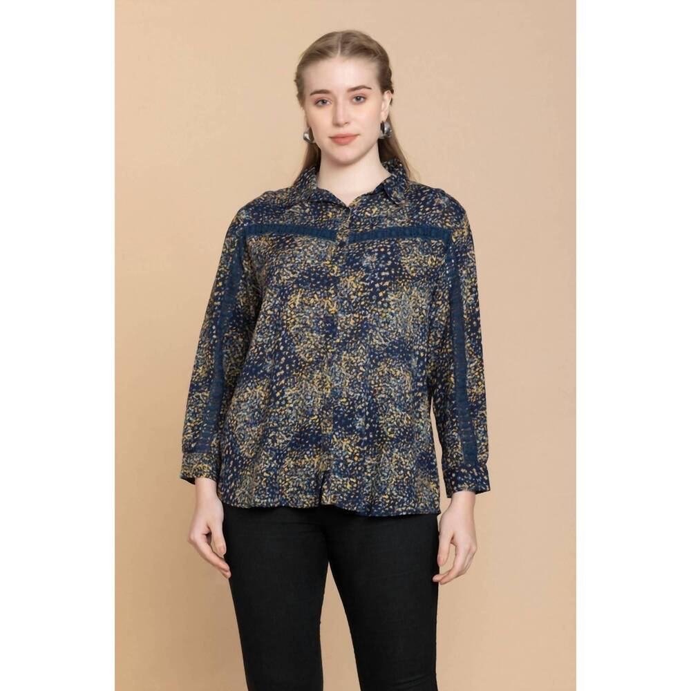 NEW MYRA BAG fields of floral shirt in navy